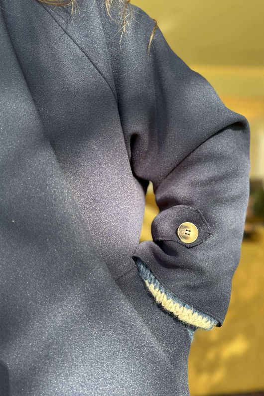 Sonn Funnel Neck Coat Navy